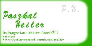 paszkal weiler business card